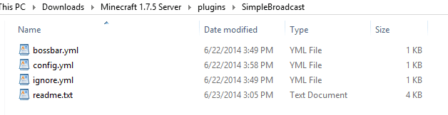 SimpleBroadcast Plugin folder